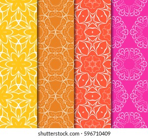 set of Lace seamless pattern. floral ornament. Creative Vector illustration. for design invitation, background, wallpaper