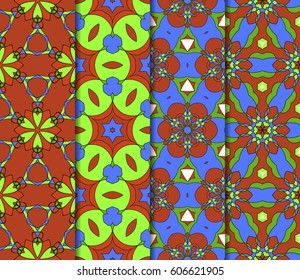 set of Lace seamless pattern with floral ornament. Creative Vector illustration. colorful. for design invitation, background, wallpaper