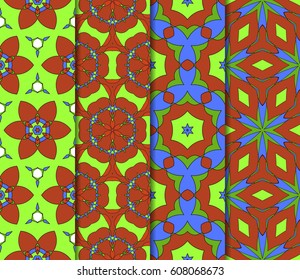set of Lace seamless pattern with floral ornament. Creative Vector illustration. colorful. for design invitation, background, wallpaper