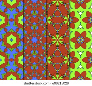 set of Lace seamless pattern with floral ornament. Creative Vector illustration. colorful. for design invitation, background, wallpaper