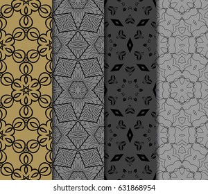 set of Lace seamless pattern with floral ornament. Creative Vector illustration. for design invitation, background, wallpaper