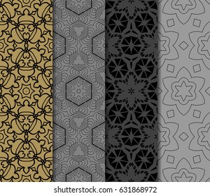 set of Lace seamless pattern with floral ornament. Creative Vector illustration. for design invitation, background, wallpaper