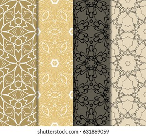 set of Lace seamless pattern with floral ornament. Creative Vector illustration. for design invitation, background, wallpaper