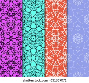 set of Lace seamless pattern with floral ornament. Creative Vector illustration. for design invitation, background, wallpaper