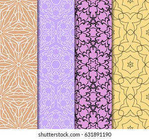 set of Lace seamless pattern with floral ornament. Creative Vector illustration. for design invitation, background, wallpaper