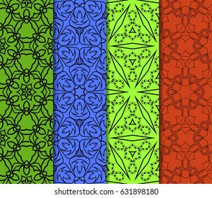 set of Lace seamless pattern with floral ornament. Creative Vector illustration. for design invitation, background, wallpaper