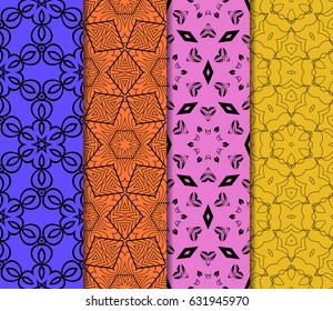 set of Lace seamless pattern with floral ornament. Creative Vector illustration. for design invitation, background, wallpaper