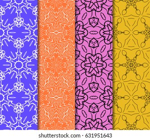 set of Lace seamless pattern with floral ornament. Creative Vector illustration. for design invitation, background, wallpaper