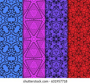 set of Lace seamless pattern with floral ornament. Creative Vector illustration. for design invitation, background, wallpaper