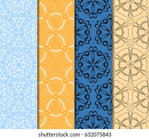 set of Lace seamless pattern with floral ornament. Creative Vector illustration. for design invitation, background, wallpaper