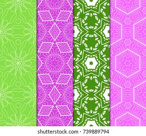 set of Lace seamless pattern with floral ornament. Creative Vector illustration. spring color. for design invitation, background, wallpaper