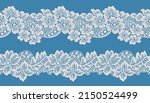 Set of lace trims. Big and small flowers.