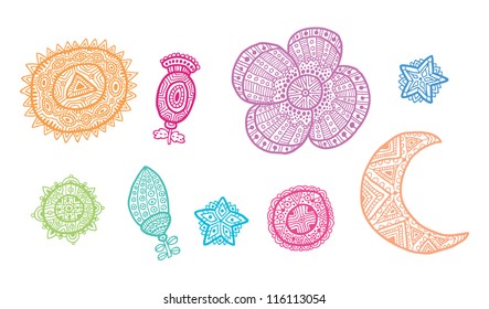 set of lace vector decor details