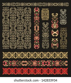 Set of laced decorative elements