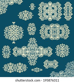 Set of laced decorative elements