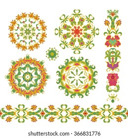 Set of laced decorative vignettes