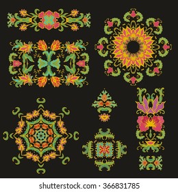 Set of laced decorative vignettes