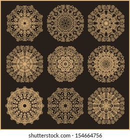 Set of laced  snowflakes