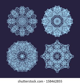 Set of laced snowflakes