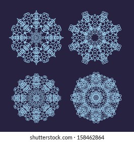 Set of laced snowflakes