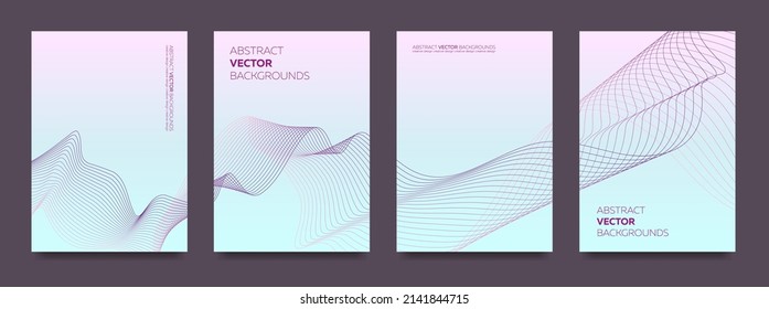 Un conjunto de antecedentes laconicos con líneas en un estilo minimalista. Vector.