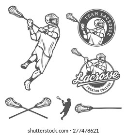 Set of lacrosse design elements