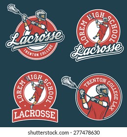Set of lacrosse team emblems