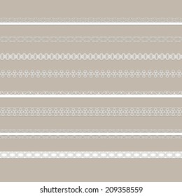 Set of lacy dividers. Can be used for scrapbook, baby shower or wedding design. 