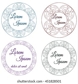 Set of lacy logos  for your design. Vector illustration