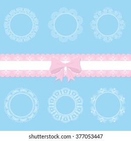 Set of lacy napkins. Vector illustration.
