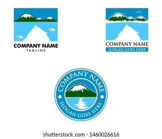 Set of Lake and Mountain logo design inspiration