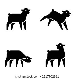 Set of Lamb, Lamb Logo. Icon design. Template elements