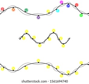 a set of lamp Christmas decorations, ornaments, lights, multi-colored and plain yellow