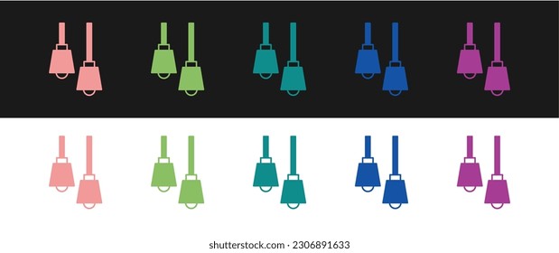 Set Lamp hängt Symbol einzeln auf schwarz-weißem Hintergrund. Deckenlampe Glühbirne.  Vektorgrafik