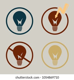 Set of lamp icons. Vector.