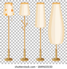 Set of lamp isolated illustration