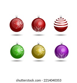 Set of lamp vector illustration lamp decoration tree christmas