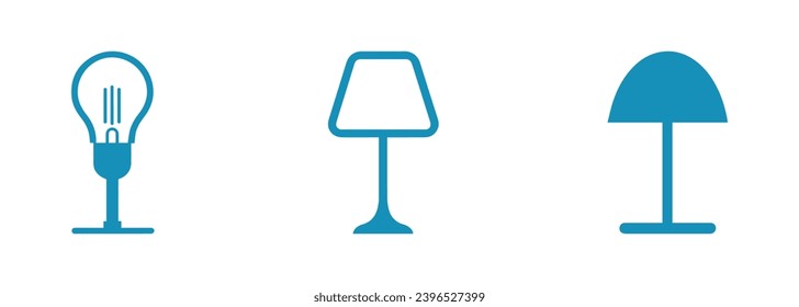 Conjunto de lámparas y luces de suelo, espacios y iconos de vectores luminosos