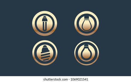 Set of Lamps Icon Logo Illustration Design Element Template