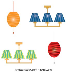 set of lamps. vector illustration