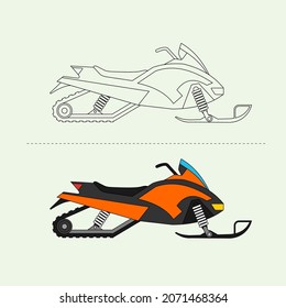 Set of Land Vehicle Vector Design Illustration. Education Coloring book pages for kids.
