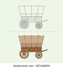 Set of Land Vehicle Vector Design Illustration. Education Coloring book pages for kids.