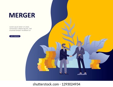 Set Landing page template people develop, business app, winners cup, financial consultant research, cooming soon start up and solution. Vector illustration concept website mobile development