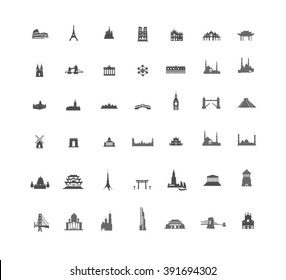 Set of landmarks, tourist sites