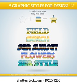 Set of Landscape Graphic Styles for Design.