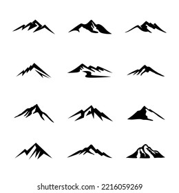 Set of Landscape Hills, Mountain Peaks Logo Design