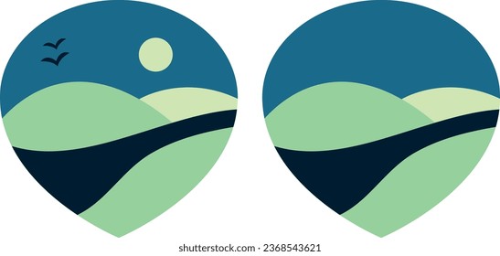 un conjunto de iconos de paisaje