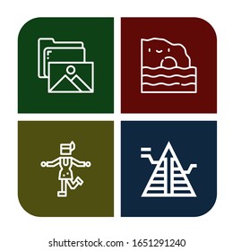 Conjunto de iconos de paisaje. Tales como Galería, Algarve, Charleston, Pirámide , iconos paisajísticos