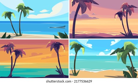 Paisajes con palmeras. Hermosos paisajes de verano.