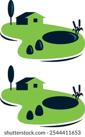 Un conjunto de iconos de paisajismo